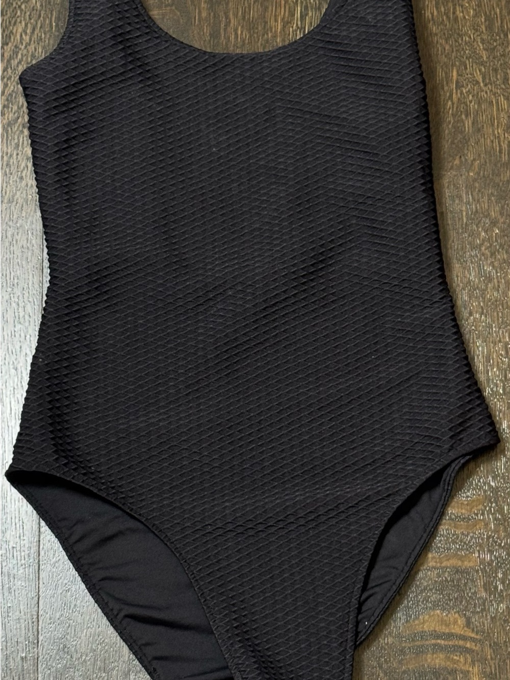 ANINE BING Jace Textured One-Piece Swimsuit - Black - Size XS